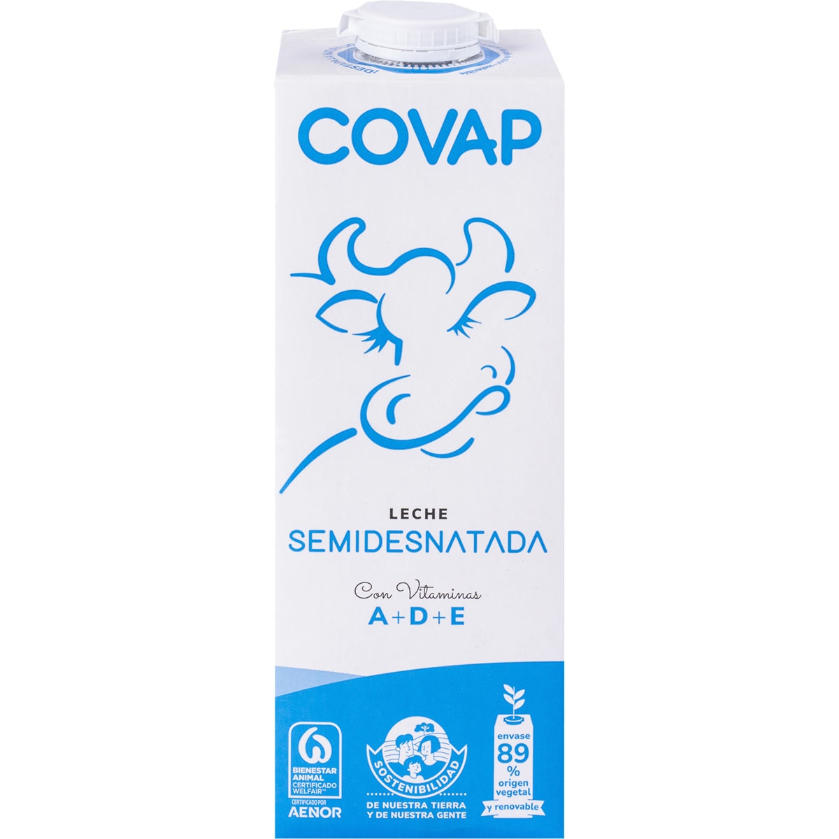 COVAP LECHE SEMIDESNATADA 1 LTR.