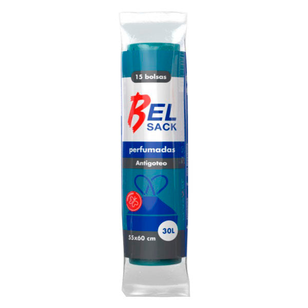 BELSACK BOLSA BASURA AUTOC. 55x60 AZUL 15 U.