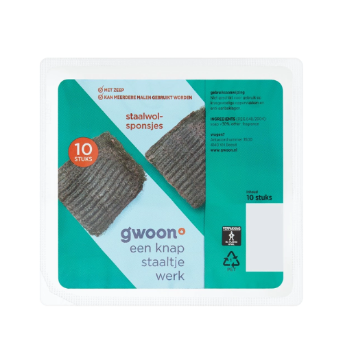 G'woon zeepsponsjes staalwol 10 st.