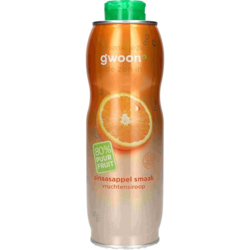 G'woon siroop sinaasappel 80% 750 ml