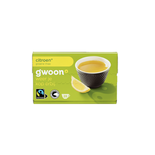 G'woon groene thee citroen 20x1,5 gr.