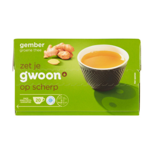 G'woon groene thee gember 20 st.