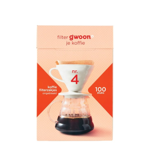 G'woon koffiefilterzakjes bruin nr.4 100 st