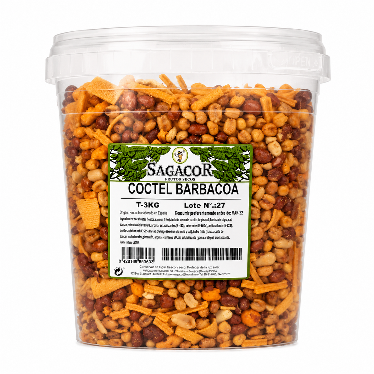 SAGACOR COCTAIL BARBACOA CUBO 3 KG.