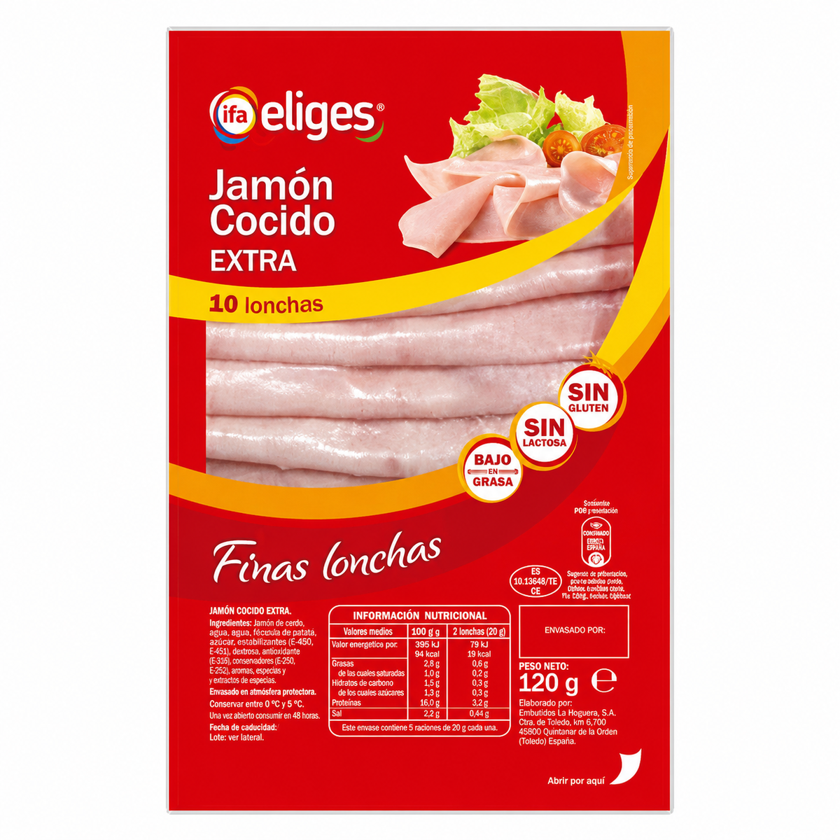 IFA-ELIGES JAMÓN COCIDO LONCHAS 120 GR.