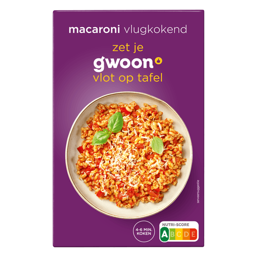 G'woon macaroni vlugkokend 500 gr.