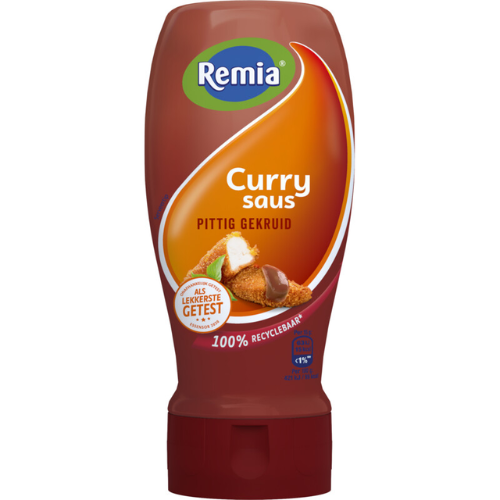 Remia curry saus pittig gekruid 334 gr.