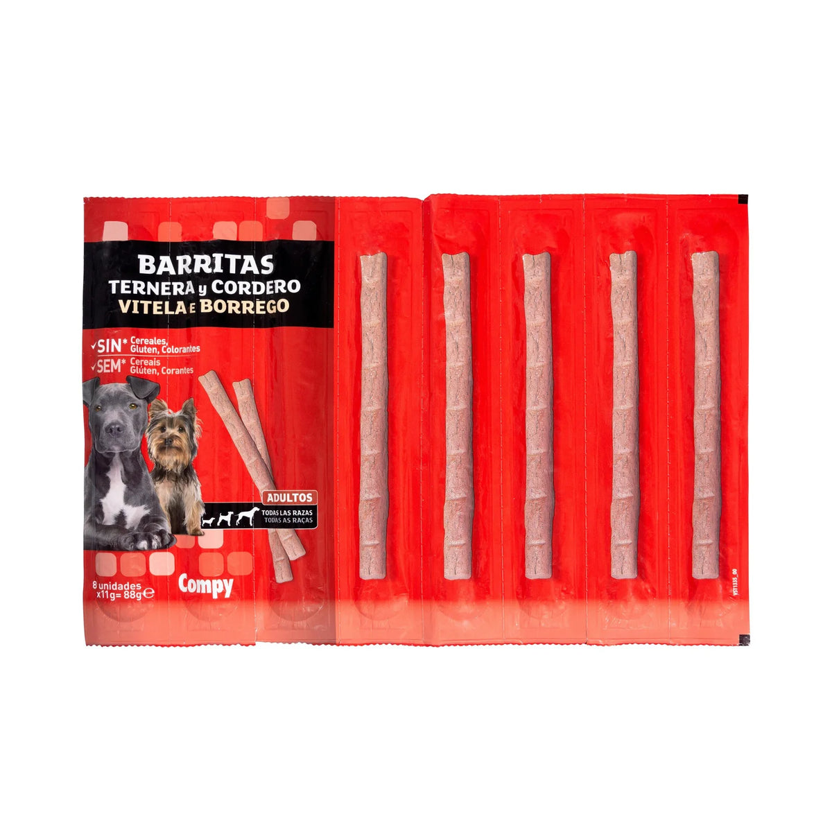 COMPY SNACK PERRO TERNERA CORDERO 88 GR.