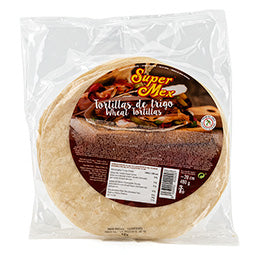 SUPER-MEX TORTILLA TRIGO 25 CM. 12 UND.