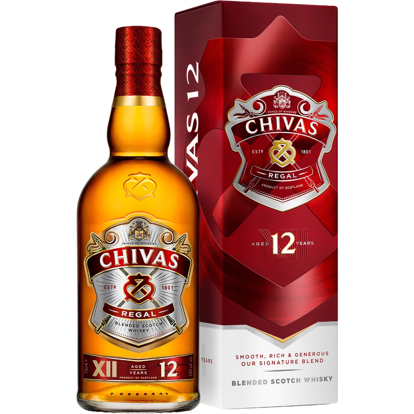 CHIVAS REGAL 12 AÑOS 40% ALC. 70 CL.