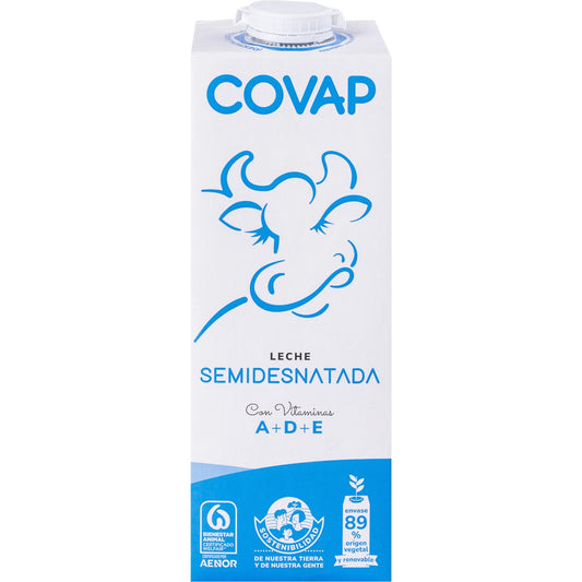 COVAP LECHE SEMIDESNATADA 1 LTR.