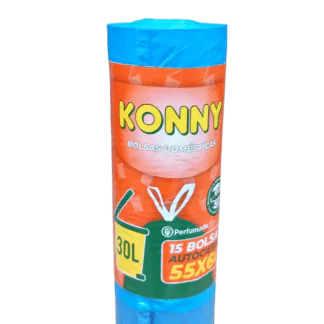 BOLSA BASURA AUTOCIERRE 55x60 AZUL KONNY 15 U.