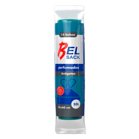 BELSACK BOLSA BASURA AUTOC. 55x60 AZUL 15 U.
