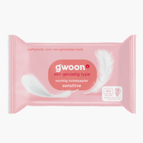 G'woon sensitive vochtig toiletpapier 40 st