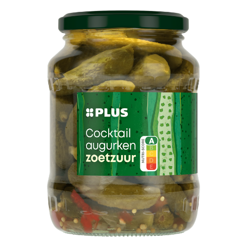 G'woon cocktail augurken zoetzuur 370 ml