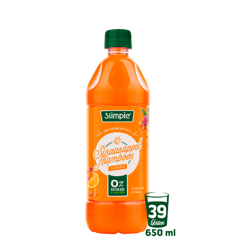 Slimpie siroop sinaasappel framboos 650 ml.