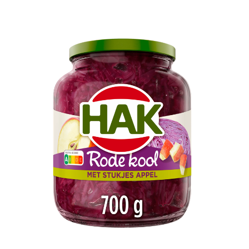Hak rode kool met appel 700 gr.