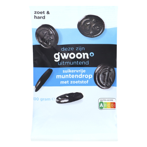 G'woon muntdrop suikervrij 100 gr.
