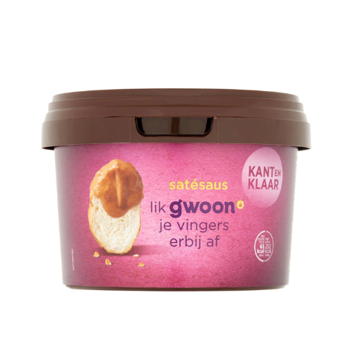G'woon satésaus kant & klaar 500 gr.