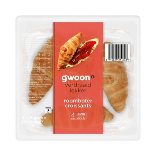G'woon roomboter croissants 180 gr.
