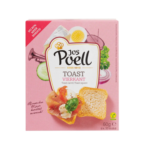 Jos poel toast vegan klein vierkant 20 st.