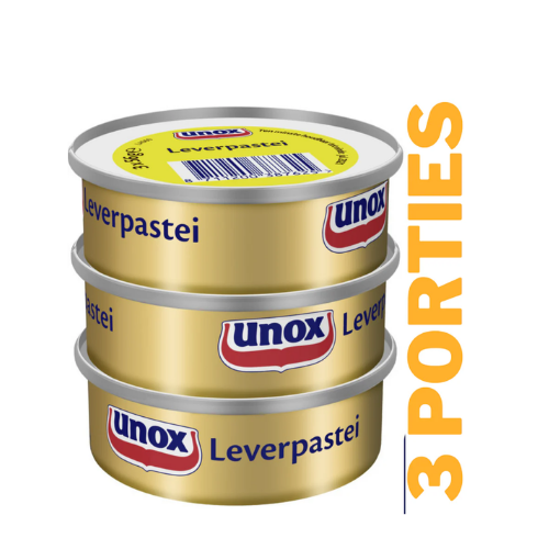 Unox leverpastei 3-blik 168 gr.