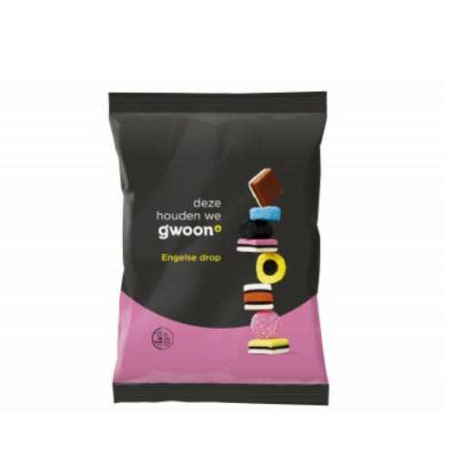 G'woon engelse drop zak 600 gr.