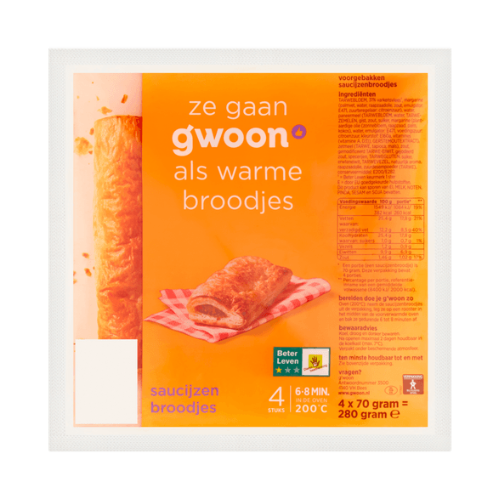 G'woon saucijzenbroodjes 4 st.