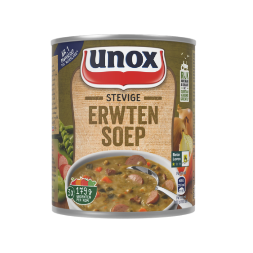 Unox stevige erwten soep 800 ml.