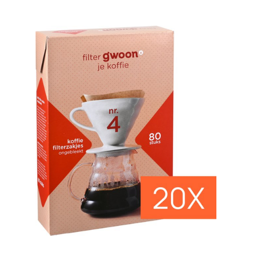 G'woon filterzakjes bruin nr. 4 100 st.