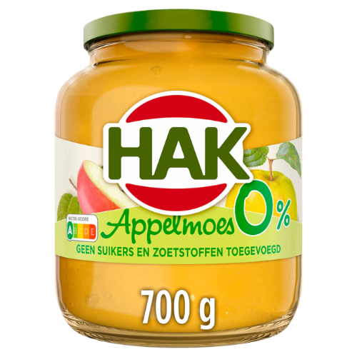 Hak appelmoes 0% pot 700 gr.