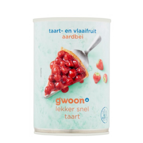 G'woon vlaaifruit aardbeien 430 gr.