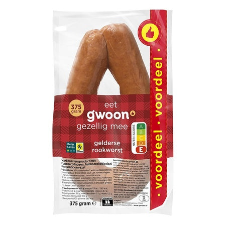 G'WOON GELDERSE ROOKWORST 375 GR.