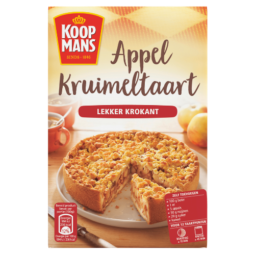 Koopmans mix voor appelkruimel taart 410 gr.