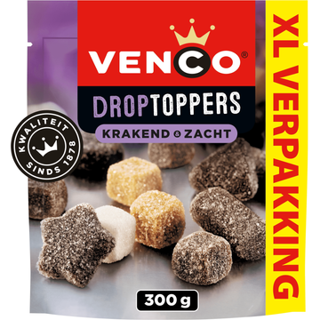 VENCO DROPTOPPERS KRAKEND EN ZACHT XL 300 GR.