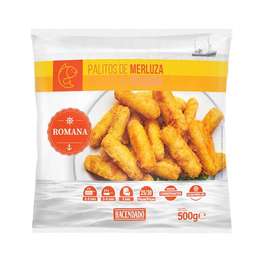 HD PALITOS MERLUZA A LA ROMANA 500 GR.