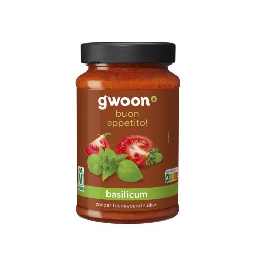 G'woon pastasaus basilicum 390 gr.