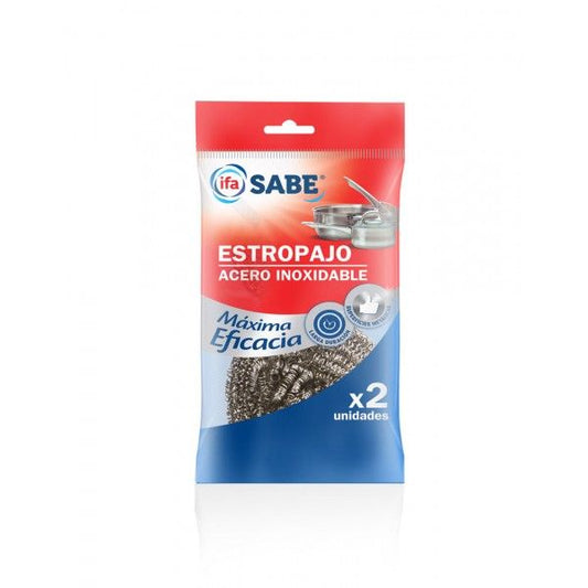IFA-SABE ESTROPAJO INOX. RECTANG. 2 UND.