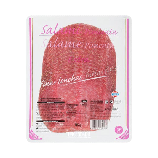 HD SALAMI EXTRA PIMIENTA LONCHAS 115 GR.