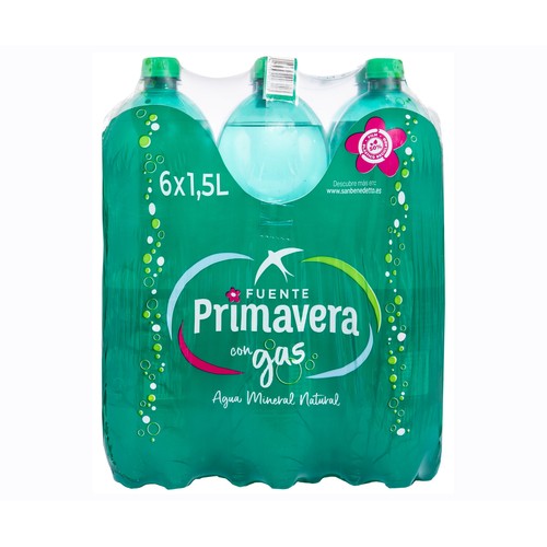 FUENTE PRIMAVERA AGUA C/GAS 6x1,5 LTR.