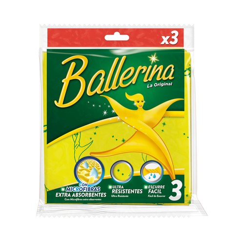 BALLERINA BAYETA AMARILLA 3 UND.