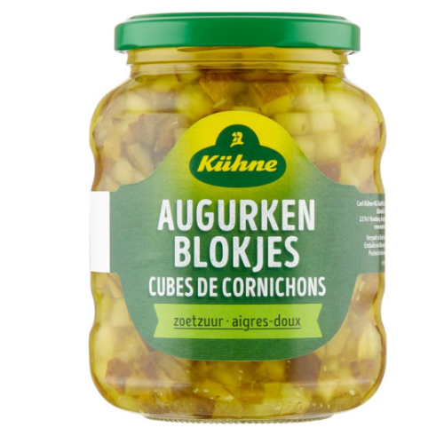 Kuhne augurken blokjes 330 gr.
