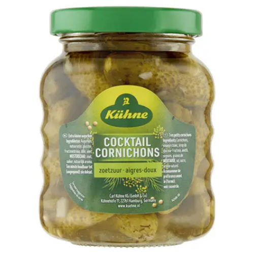 Kuhne cocktail cornichons 180 gr.