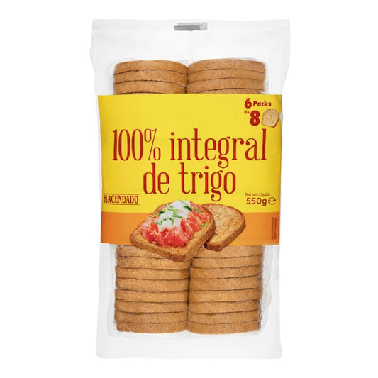 HD PAN TOSTADO 100% INTEGRAL 550 GR.