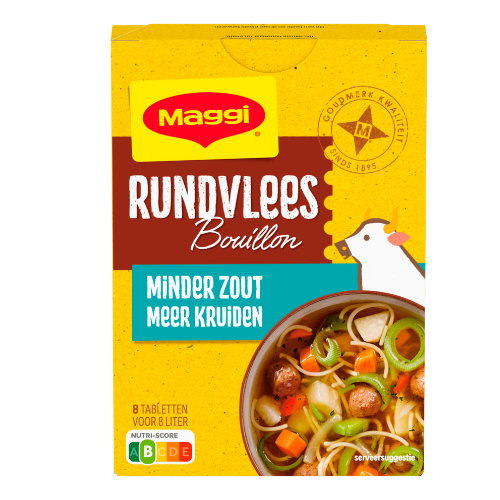 Maggi rundvlees bouillon minder zout 72 gr