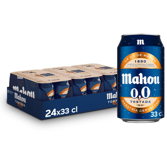 MAHOU 0,0% TOSTADA LATA 24x33 CL.