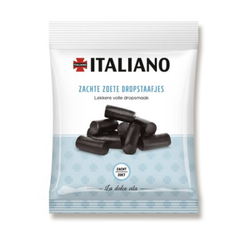 Italiano zachte zoete dropstaafjes 200 gr.
