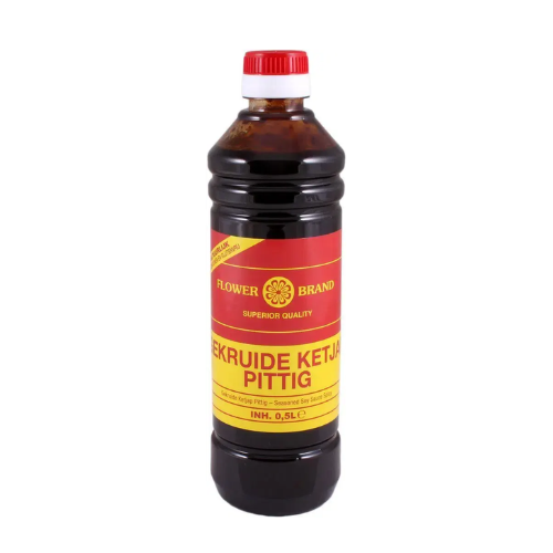Flower brand gekruide ketjap pittig 500 ml