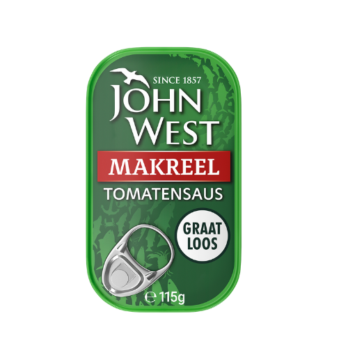 John west makreelfilets in tomatensaus 115 gr.