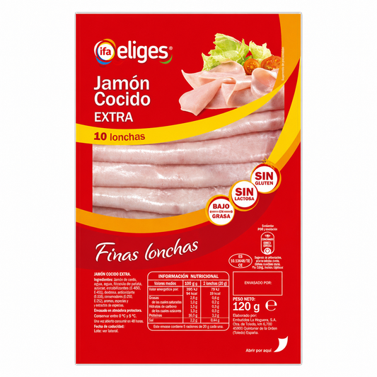 IFA-ELIGES JAMÓN COCIDO LONCHAS 120 GR.